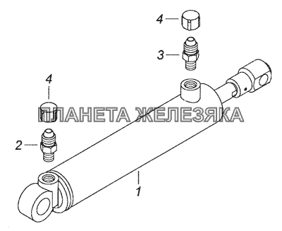 4310-5003014 Цилиндр опрокидывающего механизма кабины КамАЗ-6522 (Euro-2, 3)